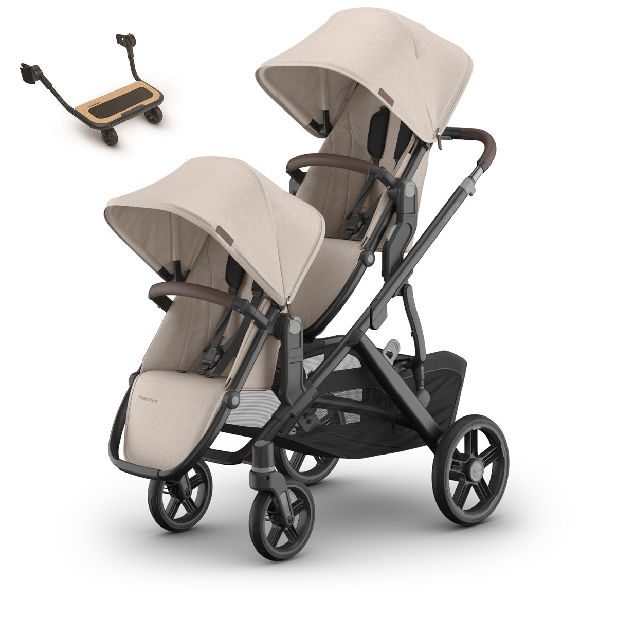 UPPAbaby VISTA V3 Stroller + Upper Adapters + RumbleSeat V3+ PiggyBack Bundle in Ada