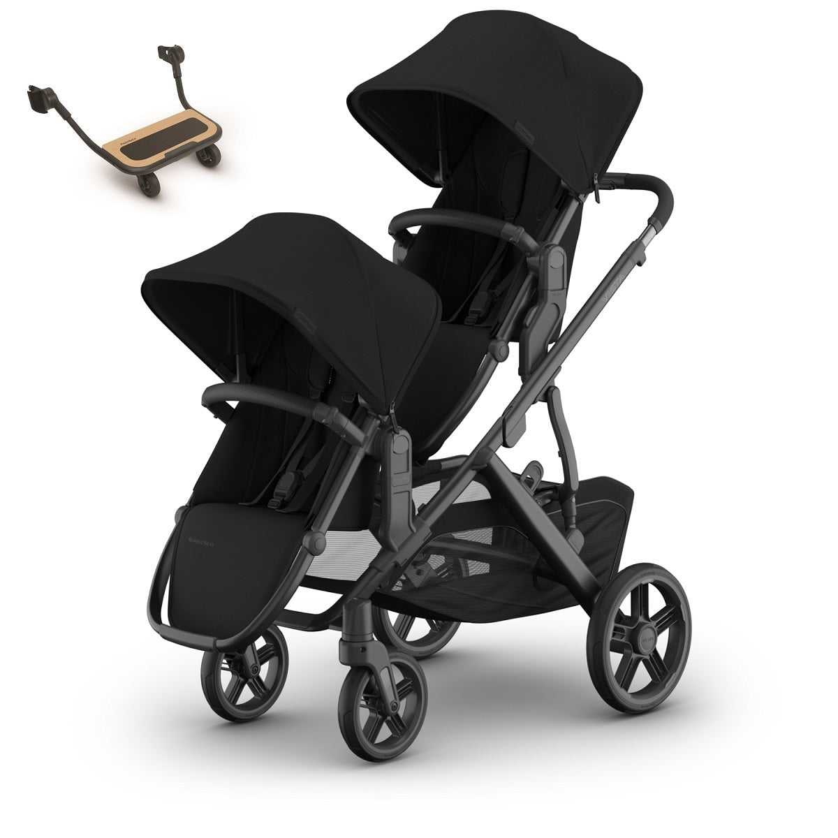 UPPAbaby VISTA V3 Stroller + Upper Adapters + RumbleSeat V3+ PiggyBack Bundle in James
