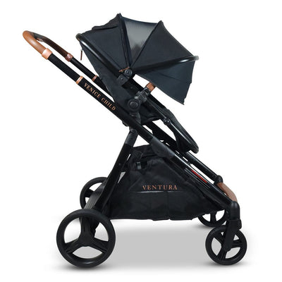 Venice Child Ventura Single to Double Sit-n-Stand Stroller & Bassinet- Package 2 in Midnight