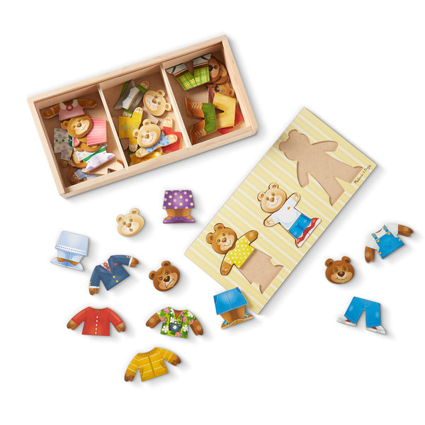¥19,000相当！Orsoベース,ノンワイプトップコート アソート6セット Melissa & Doug Wooden Bear Family Dress-Up Puzzle - 45 Pieces