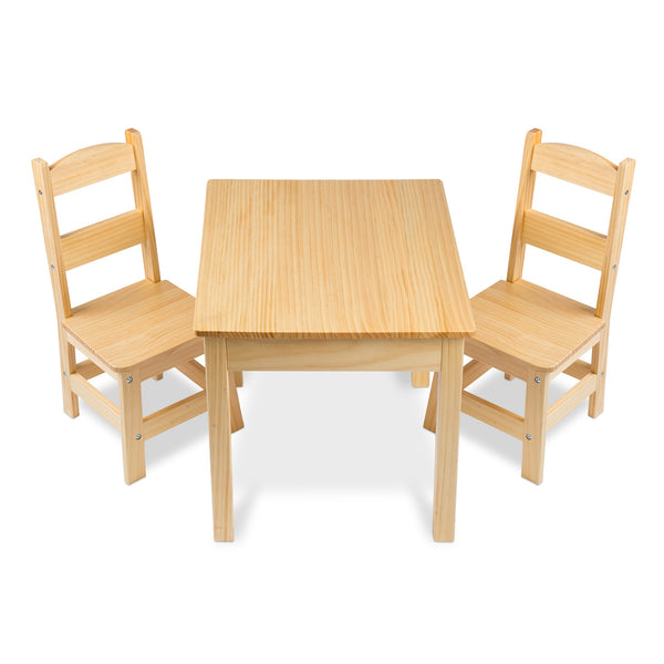 Melissa & Doug Wooden Table & 2 Chairs - Natural - Little Folks NYC