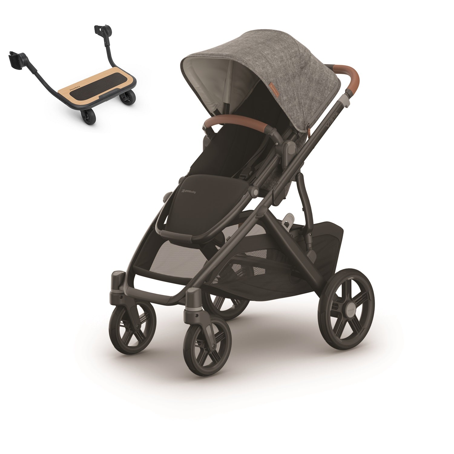 UPPAbaby VISTA V3 Stroller + PiggyBack Bundle in Greyson