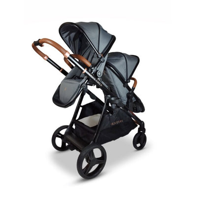 Venice Child Ventura Single to Double Sit-n-Stand Stroller & Toddler Seat- Package 3 in Shadow