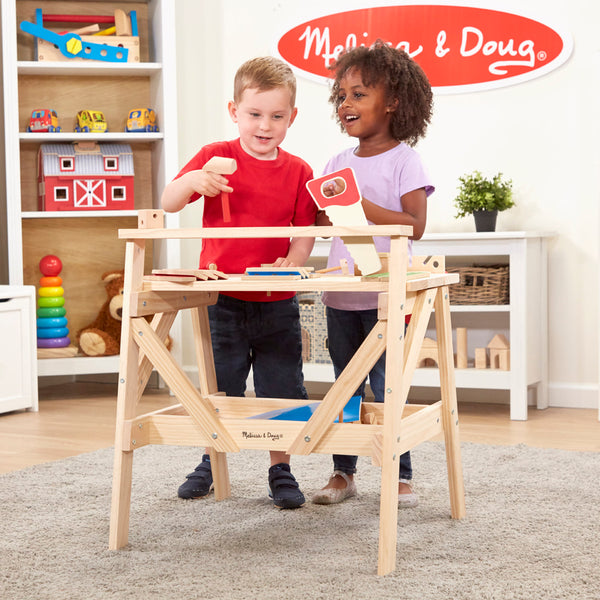 Melissa & Doug Wooden Project Solid Wood Workbench - Little Folks NYC