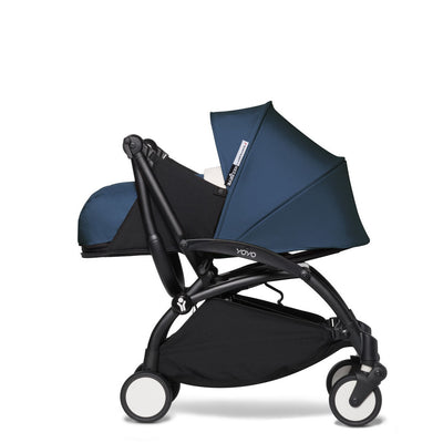 Babyzen YOYO² 0+ Newborn Stroller Bundle by Air France with Black Frame and handlebar folded