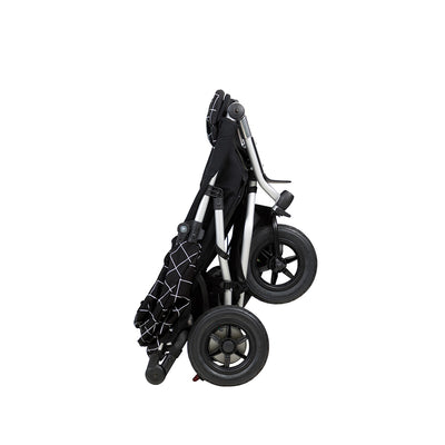 Mountain Buggy Duet V3 Double Stroller in Grid folded