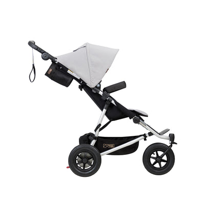 Mountain Buggy Duet V3 Double Stroller in Silver side view