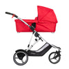 Phil&teds Dash Snug Carrycot in Red on Dash stroller