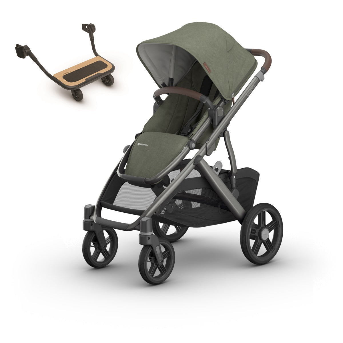 UPPAbaby VISTA V3 Stroller + PiggyBack Bundle in Evelyn
