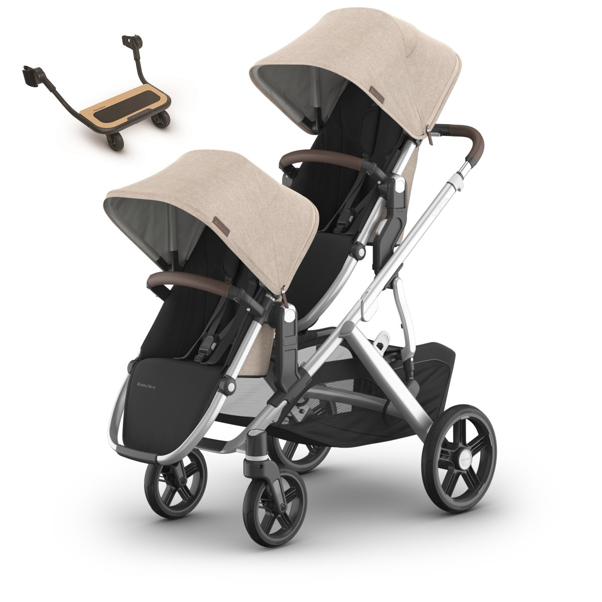 UPPAbaby VISTA V3 Stroller + Upper Adapters + RumbleSeat V3+ PiggyBack Bundle in Declan