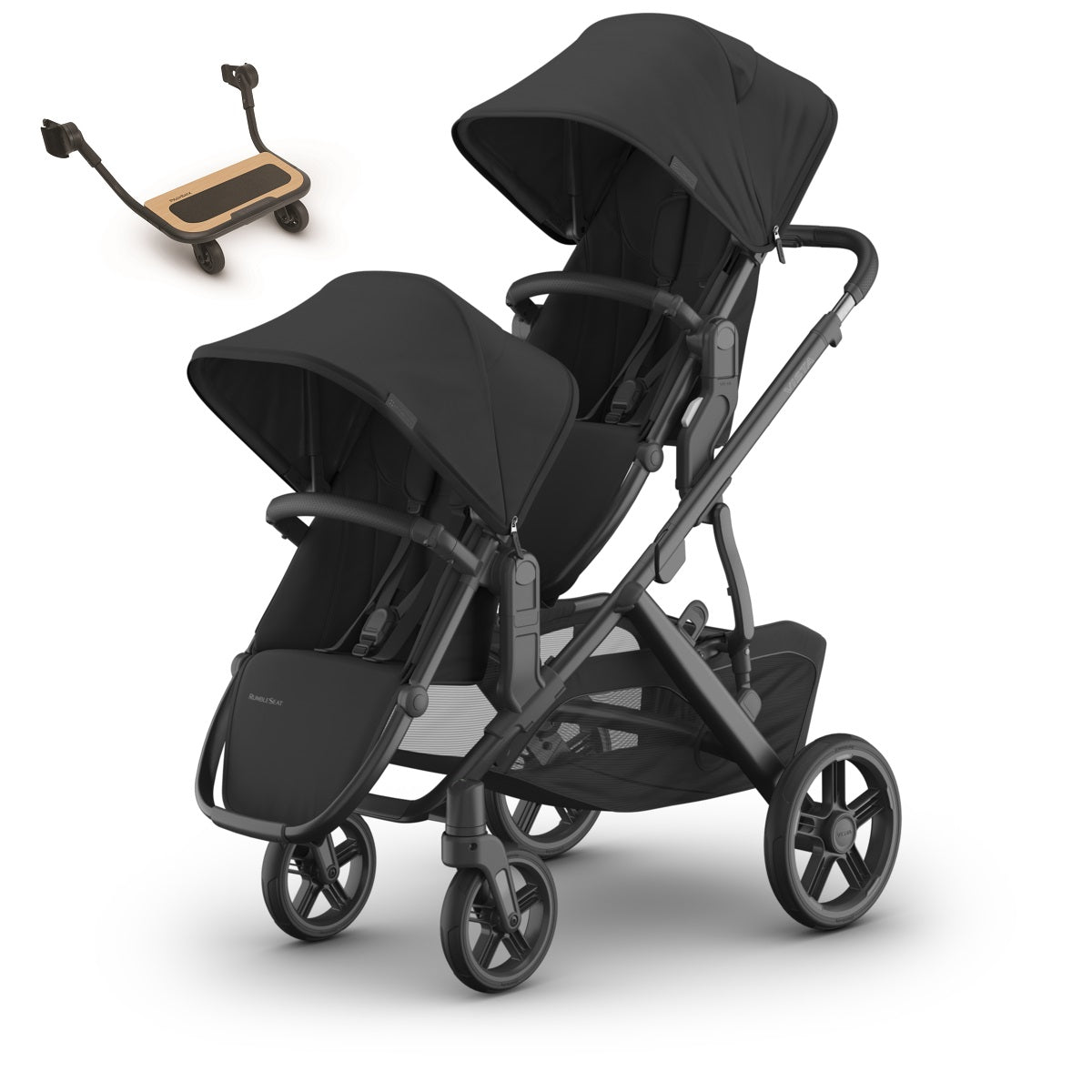 UPPAbaby VISTA V3 Stroller + Upper Adapters + RumbleSeat V3+ PiggyBack Bundle in Jake