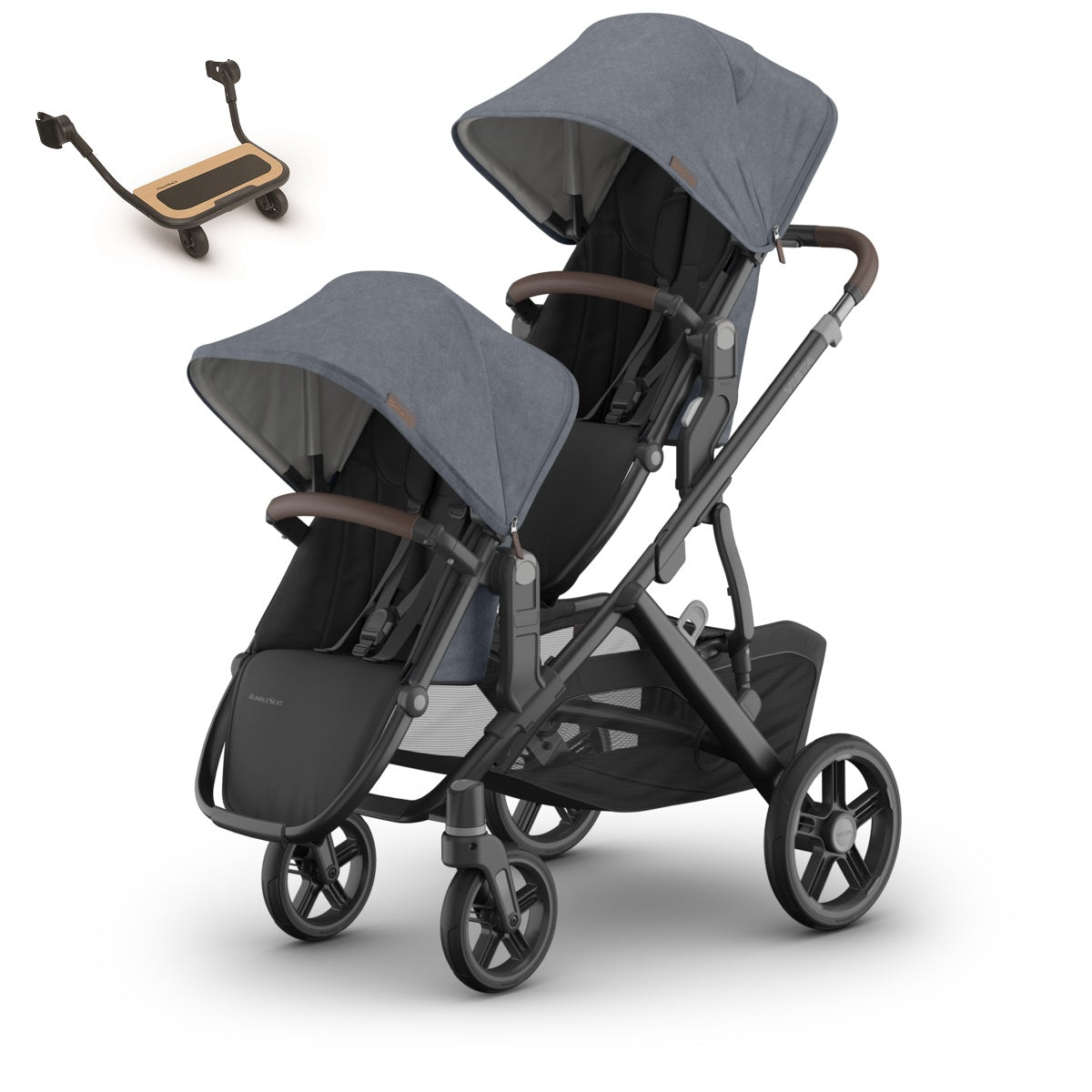 UPPAbaby VISTA V3 Stroller + Upper Adapters + RumbleSeat V3+ PiggyBack Bundle in Julian