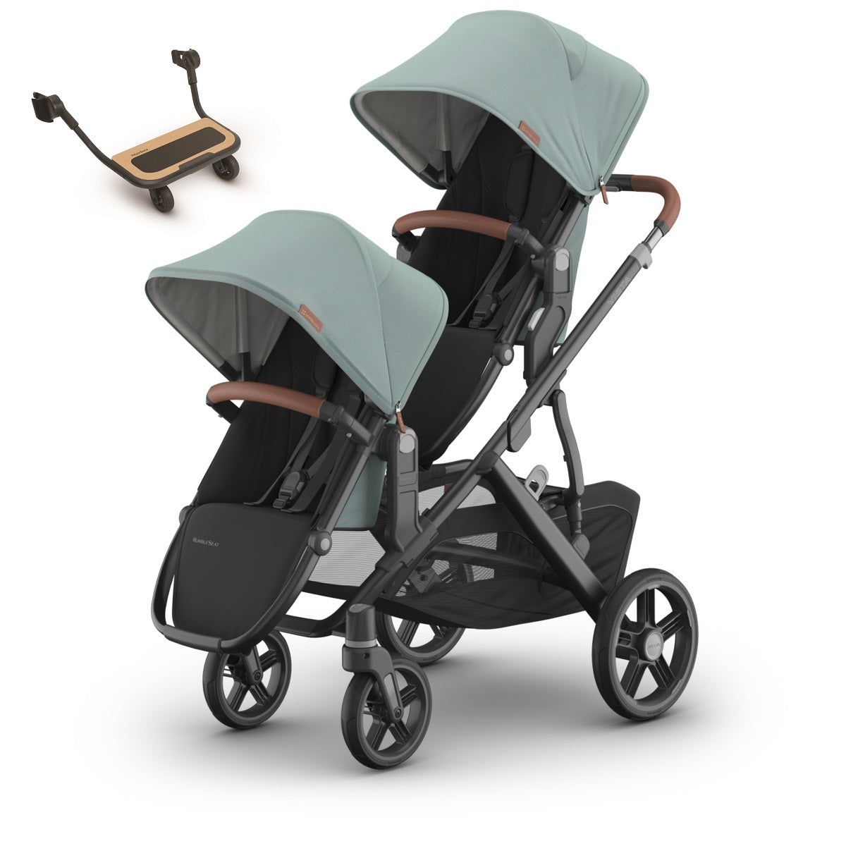 UPPAbaby VISTA V3 Stroller + Upper Adapters + RumbleSeat V3+ PiggyBack Bundle in Kenzi