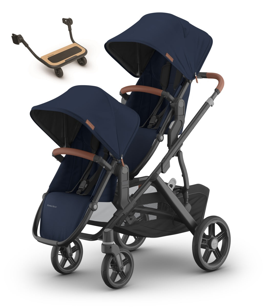 UPPAbaby VISTA V3 Stroller + Upper Adapters + RumbleSeat V3+ PiggyBack Bundle in Noa