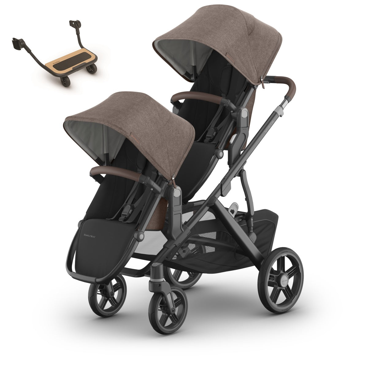 UPPAbaby VISTA V3 Stroller + Upper Adapters + RumbleSeat V3+ PiggyBack Bundle in Owen