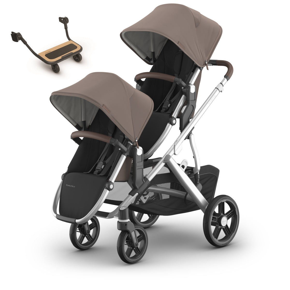 UPPAbaby VISTA V3 Stroller + Upper Adapters + RumbleSeat V3+ PiggyBack Bundle in Theo