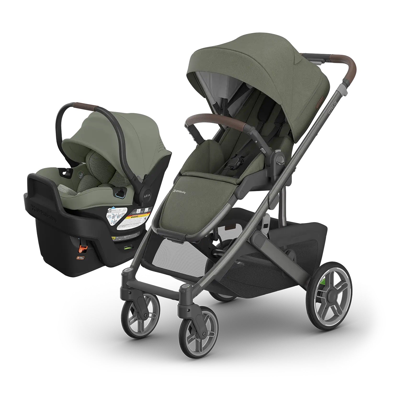 UPPAbaby CRUZ V3 + ARIA V2 Travel System in Evelyn