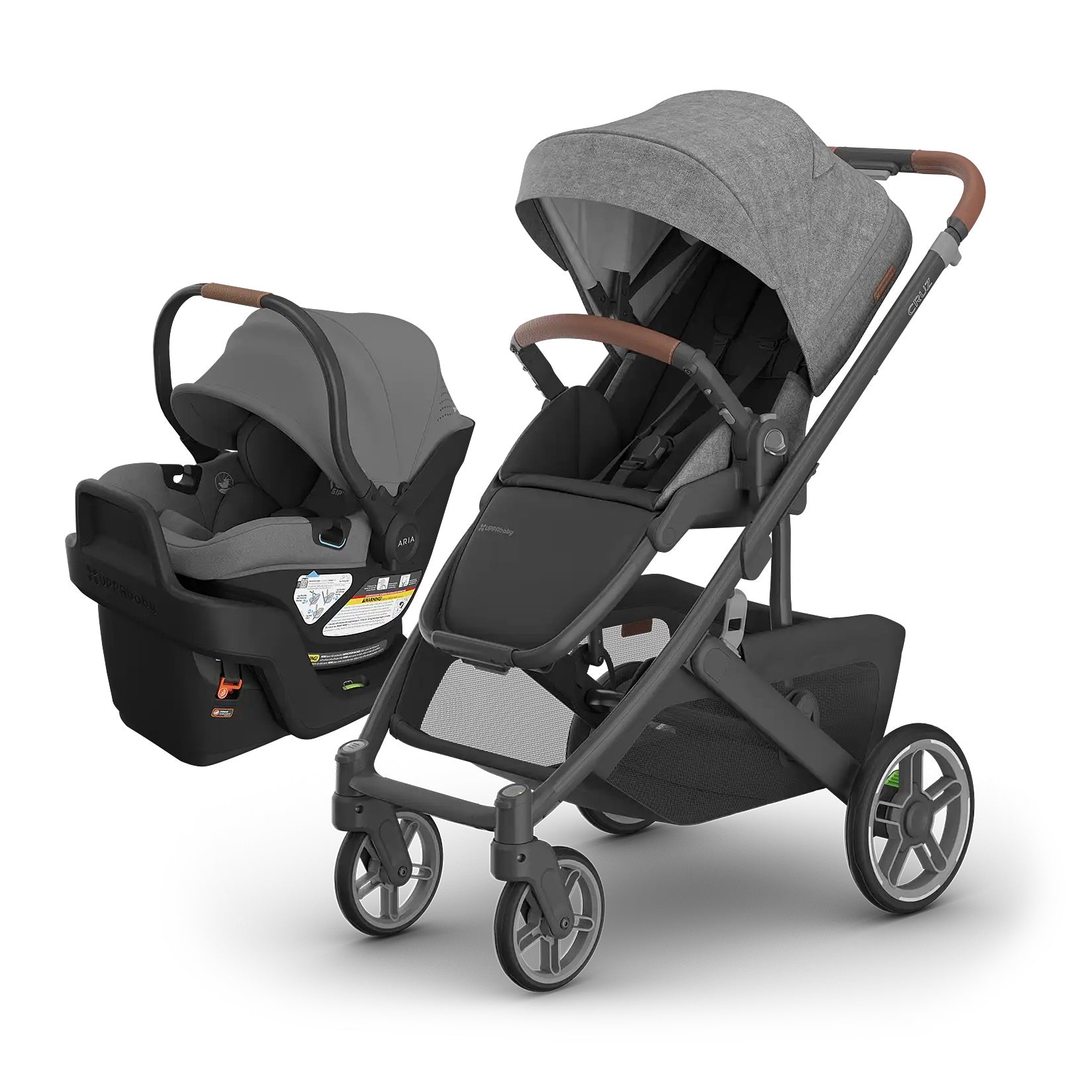 UPPAbaby CRUZ V3 + ARIA V2 Travel System in Greyson