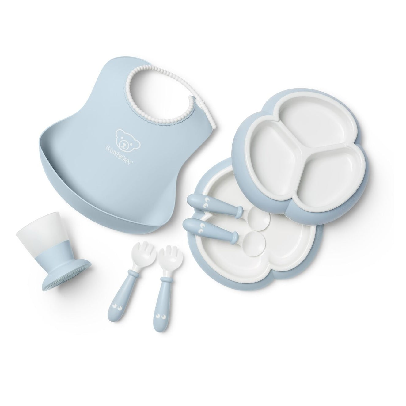 BABYBJÖRN Dinnerware Set, 8pcs in powder blue