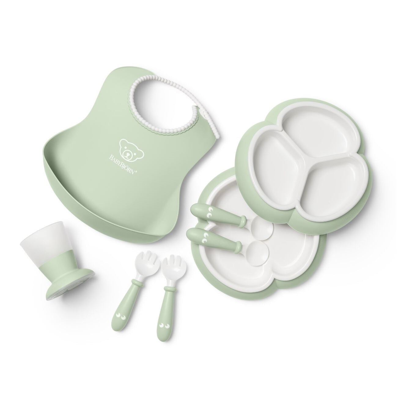 BABYBJÖRN Dinnerware Set, 8pcs in powder green