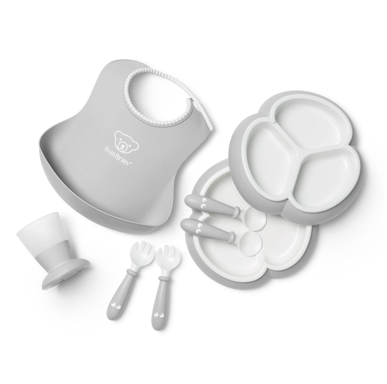 BABYBJÖRN Dinnerware Set, 8pcs in gray