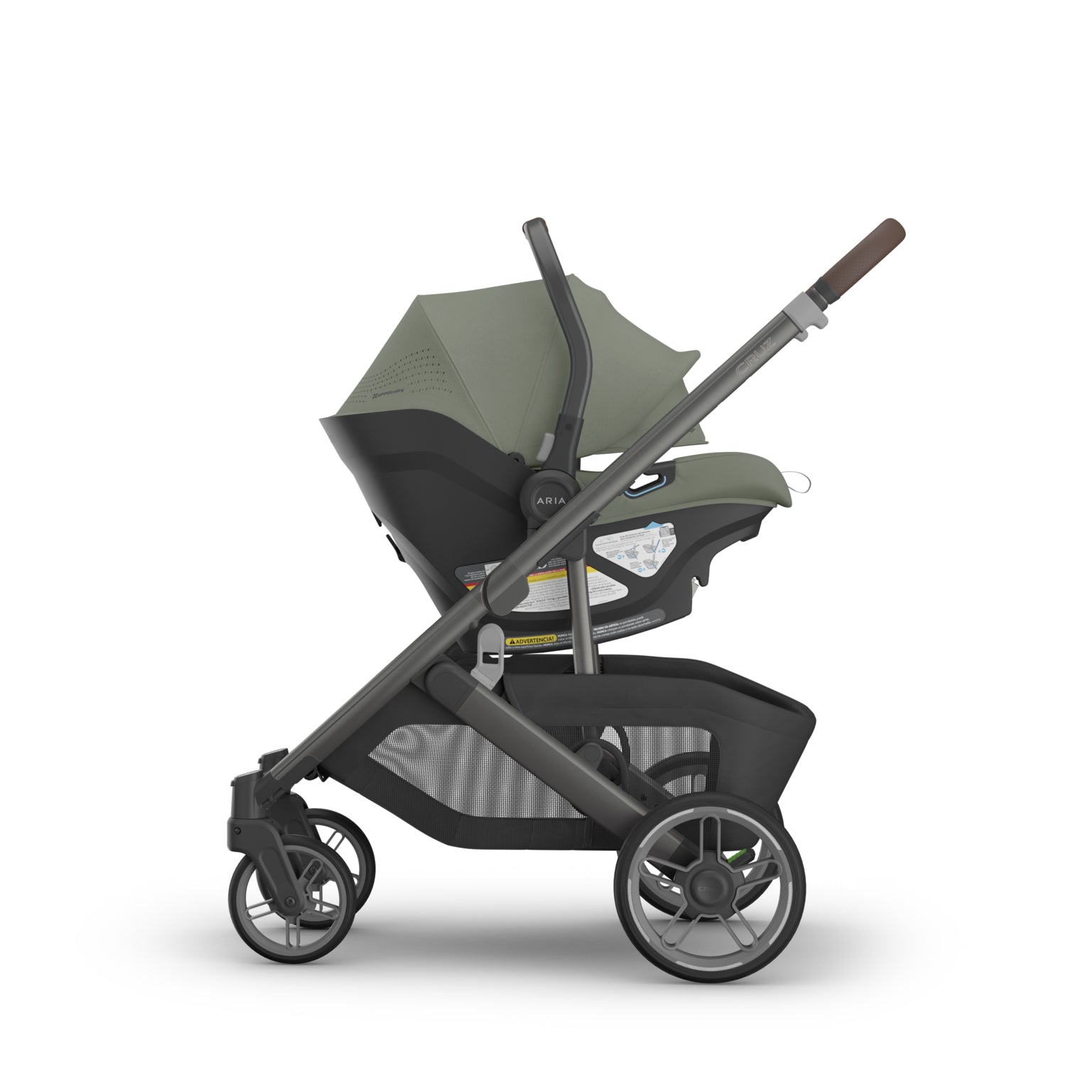 UPPAbaby CRUZ V3 + ARIA V2 Travel System in Evelyn