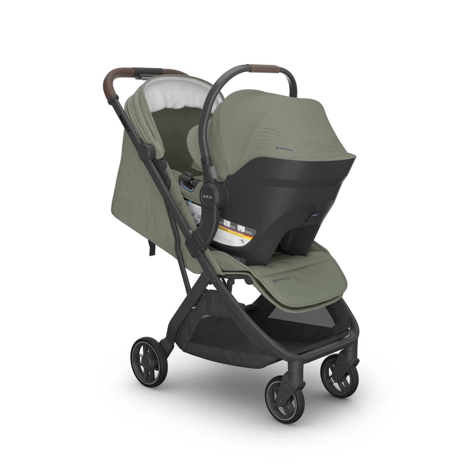 UPPAbaby MINU V3 + ARIA V2 Travel System in Evelyn