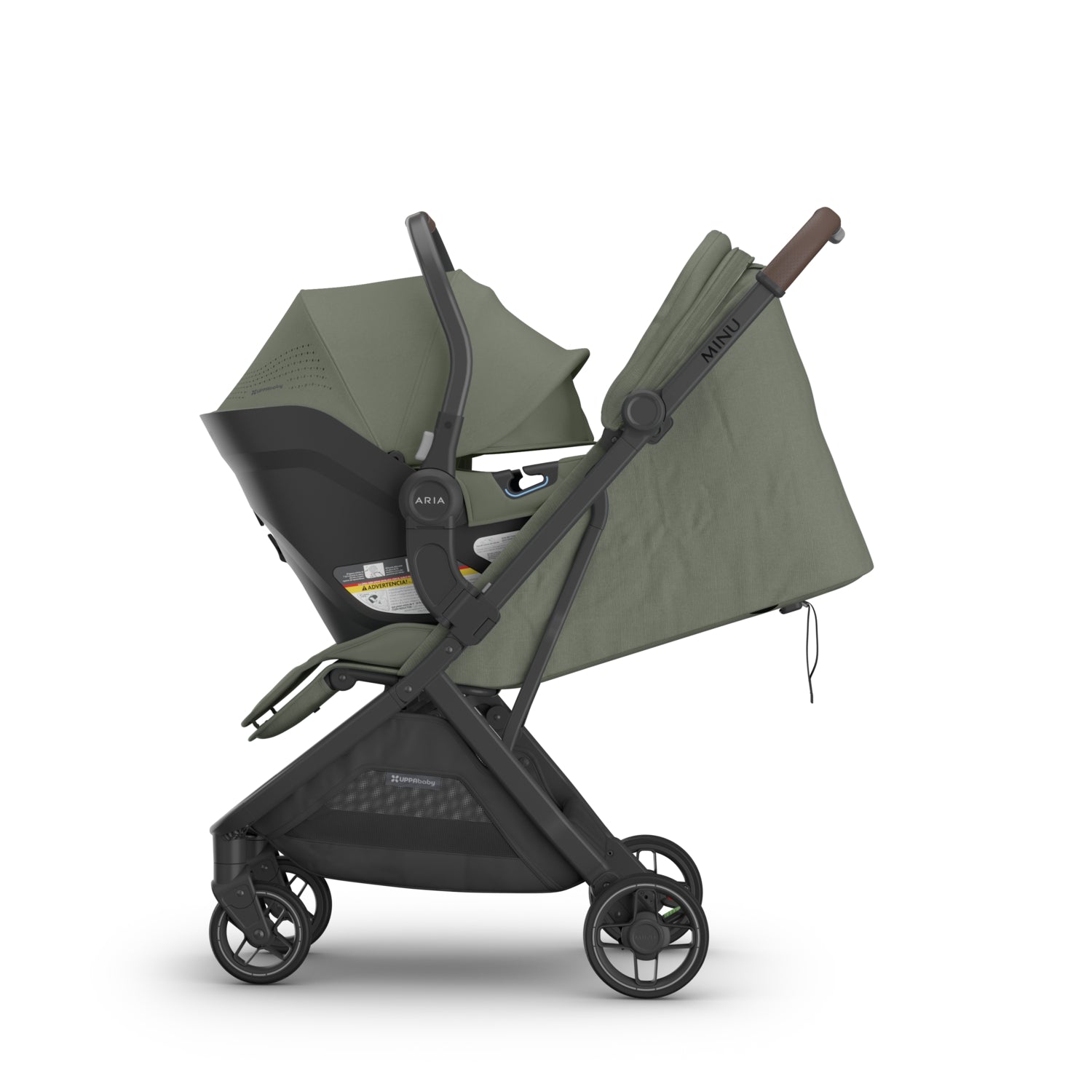 UPPAbaby MINU V3 + ARIA V2 Travel System in Evelyn