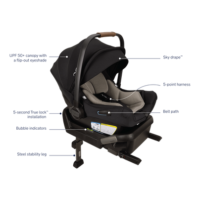 Nuna PIPA™ Aire Infant Car Seat + PIPA Series Base in Caviar