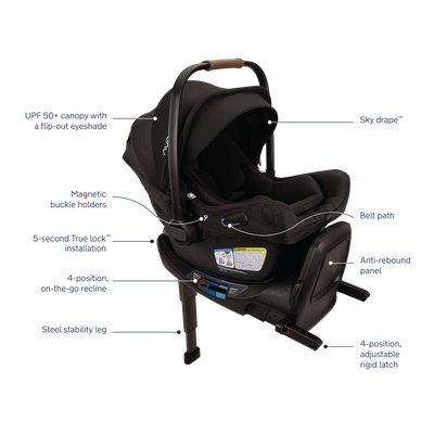 Nuna PIPA™ Aire RX Infant Car Seat + RELX Base in Caviar