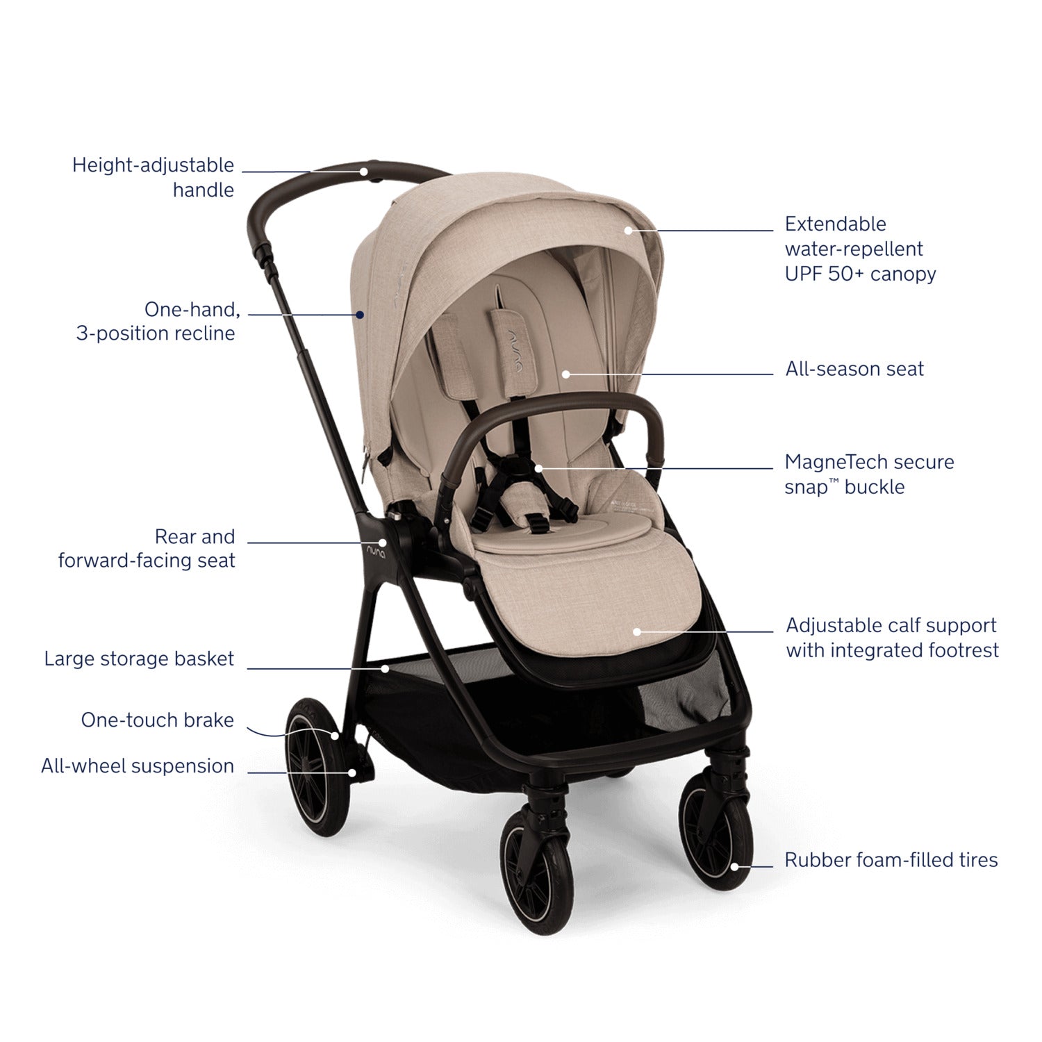 nuna triv next stroller - caviar Nuna TRIV™ Next Stroller