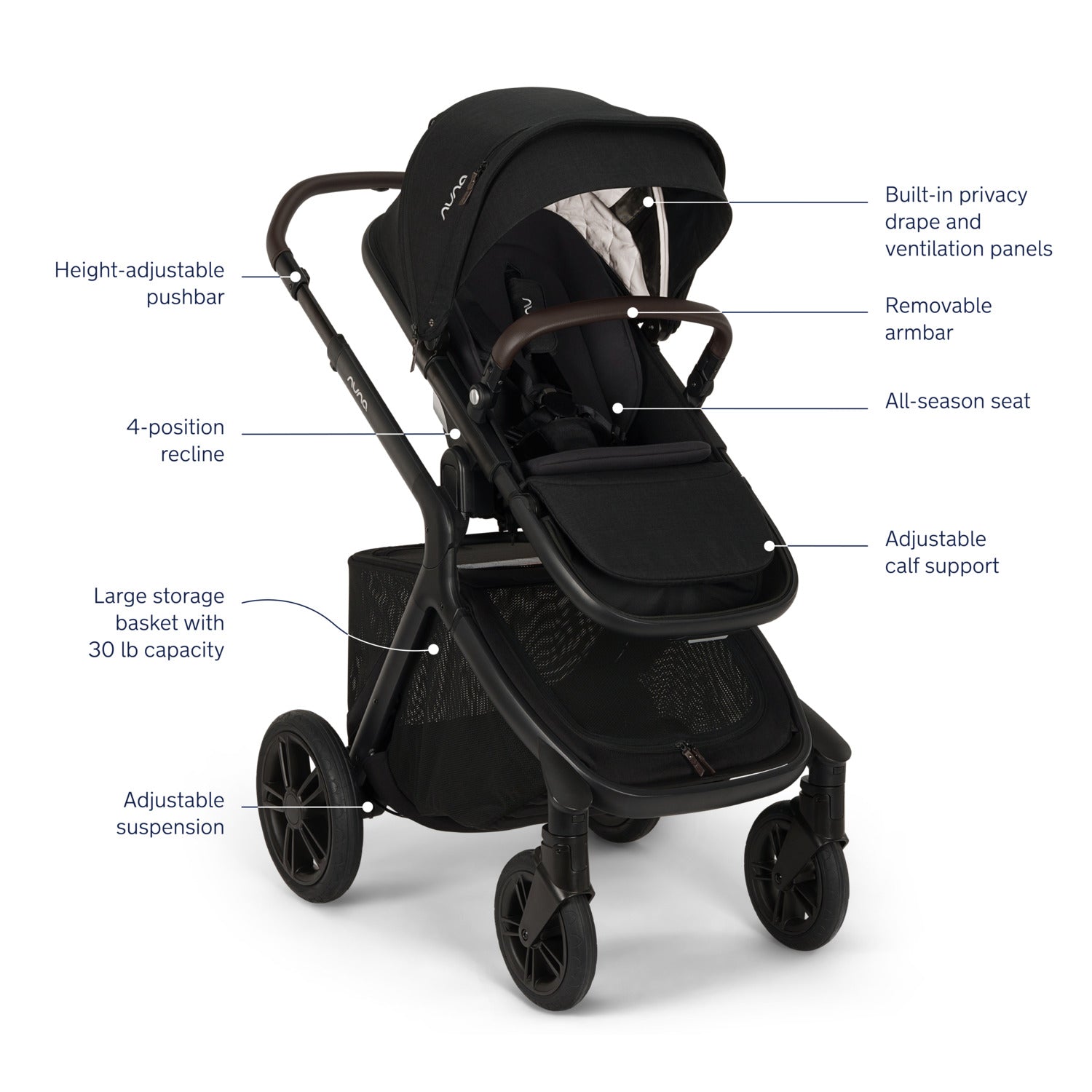 Nuna DEMI™ Icon Stroller in Caviar