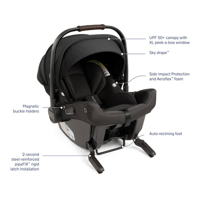 Nuna SWIV™ + PIPA™ Urbn Travel System in Caviar/chocolate