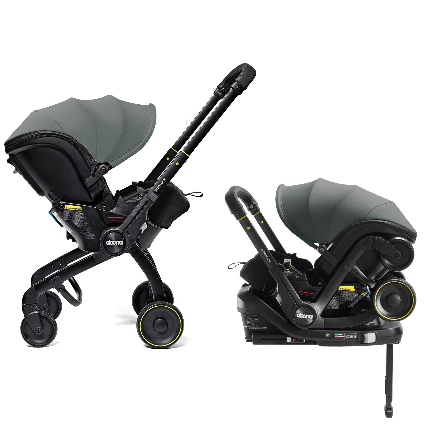 Doona™ X Infant Car Seat & Stroller + Latch Base in Slate Green