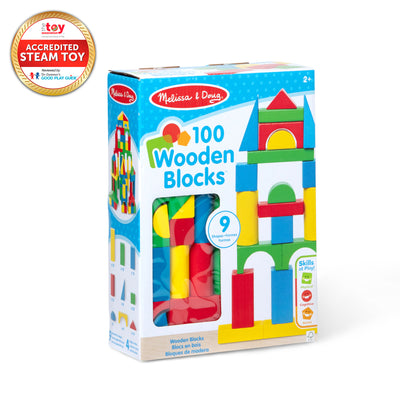 Melissa & Doug 100 Piece Wood Blocks Set