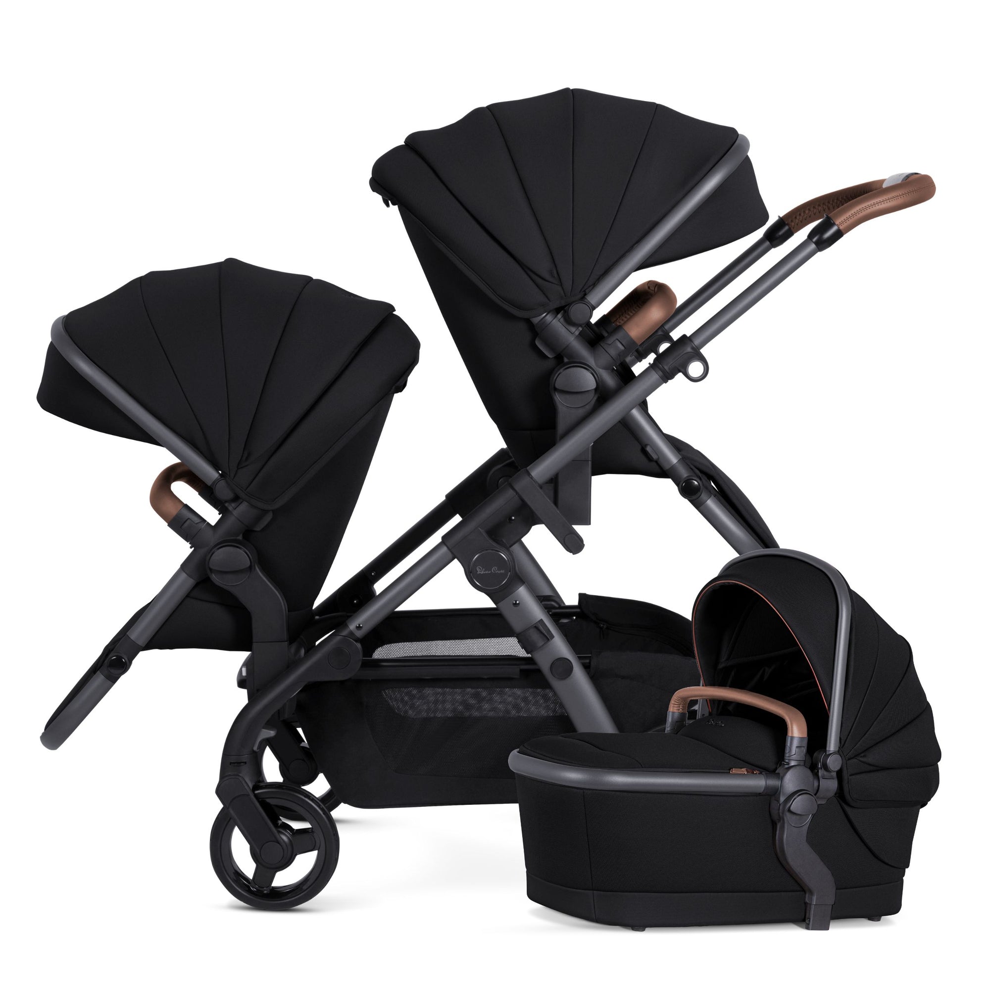 double three wheel stroller Silver Cross Wave 3 Single-to-Double Stroller