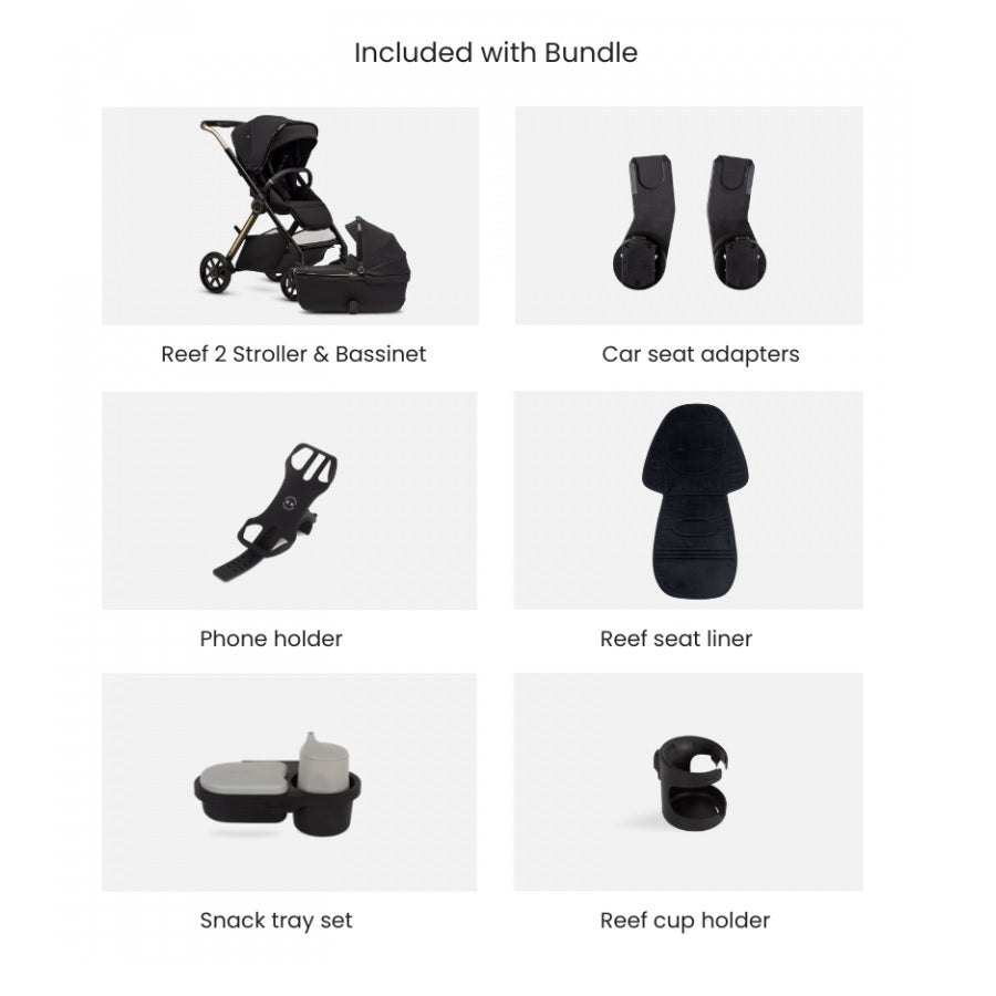 Silver Cross Reef 2 Stroller + Bassinet Accessory Bundle 2025 Edition in Espresso