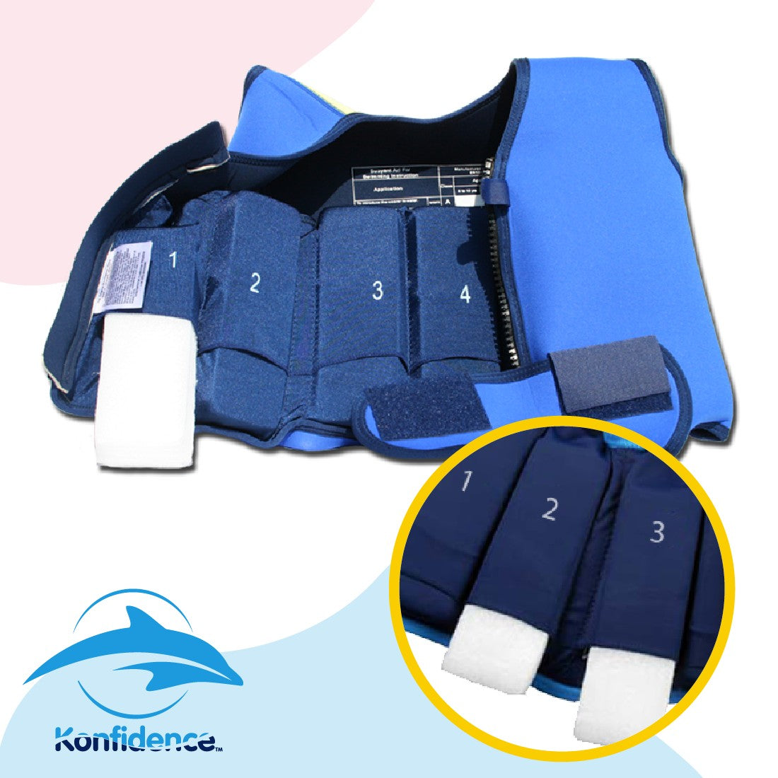 Konfidence Adult Swim Jacket removable floats