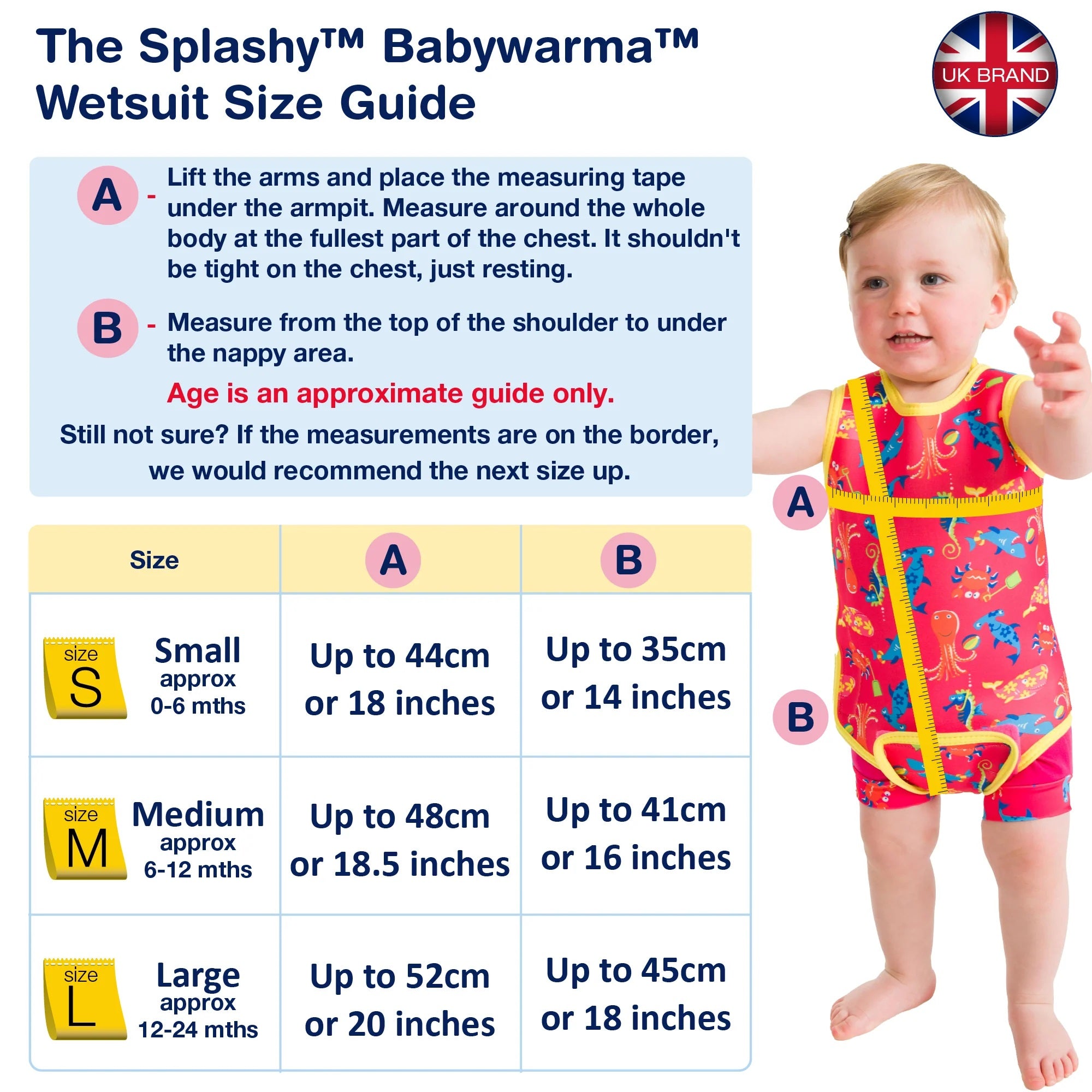 Konfidence Babywarma Wetsuit sizing