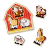 Melissa & Doug Barnyard Animals Jumbo Knob Puzzle - 3 Pieces