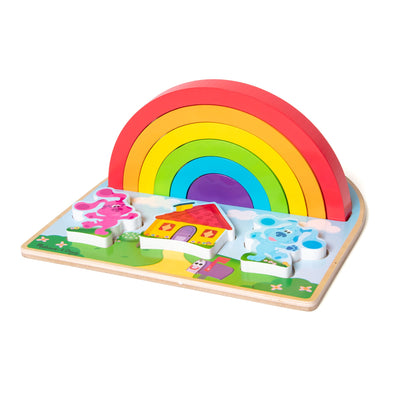 Melissa & Doug Blue's Clues & You! Wooden Rainbow Stacker Puzzle - 9 Pieces