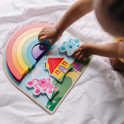 Melissa & Doug Blue's Clues & You! Wooden Rainbow Stacker Puzzle - 9 Pieces