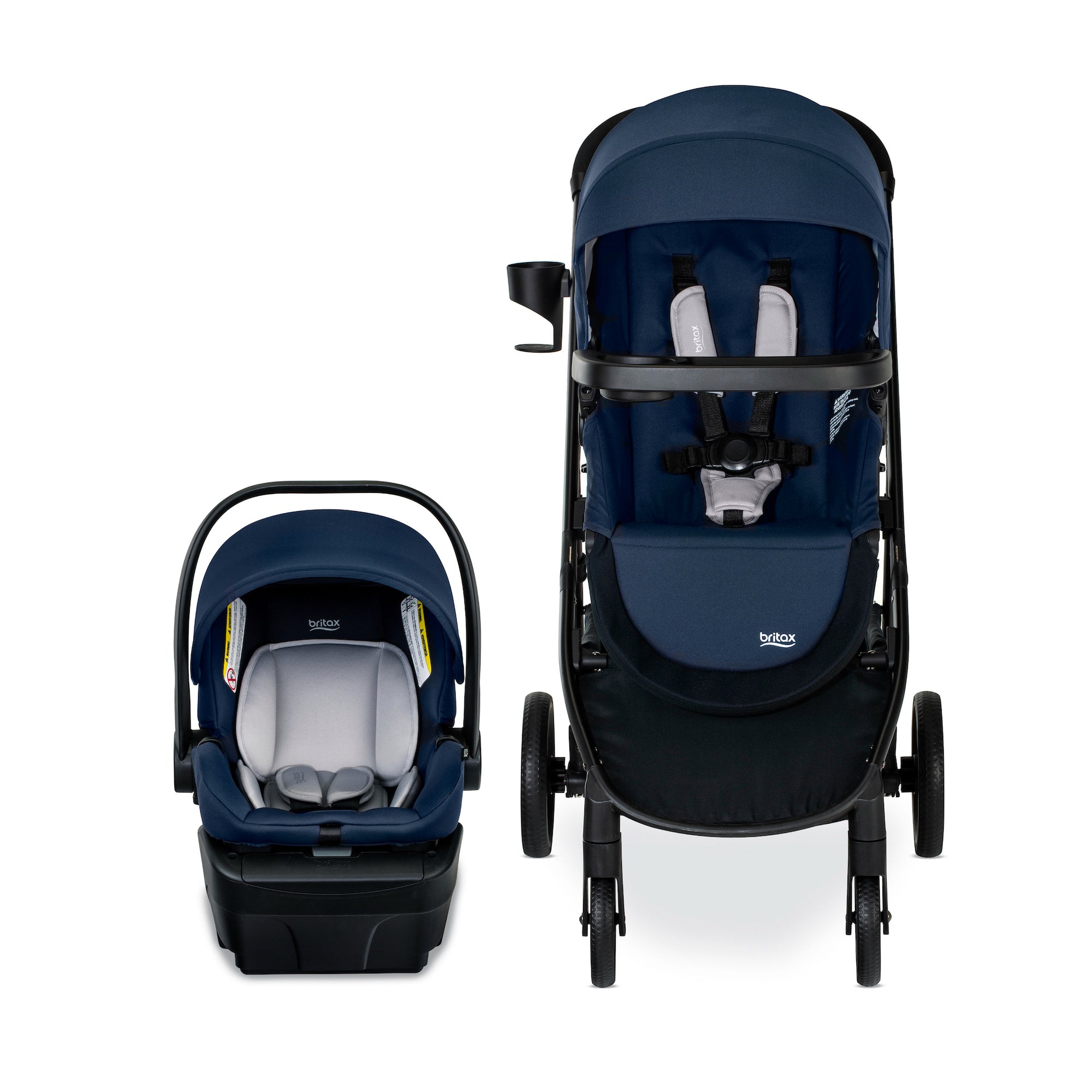 Britax Willow Brook Baby Travel System, Infant Car Seat And Stroller Combo With Aspen Base Clicktight Technology Rightsize System Ways Stroll Onyx