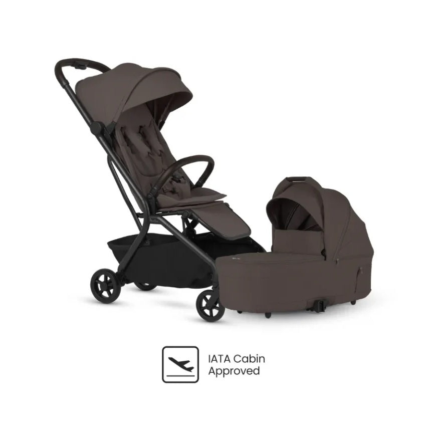 Silver Cross Nia Travel Stroller & Bassinet Bundle in Chocolate