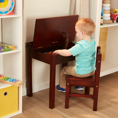 Melissa & Doug Child's Lift-Top Desk & Chair - Espresso