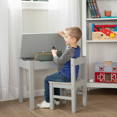 Melissa & Doug Child's Lift-Top Desk & Chair - Gray