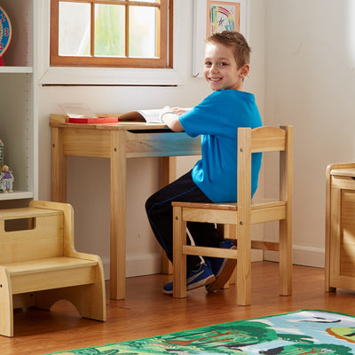 Child's Lift-Top Desk & Chair - Honey