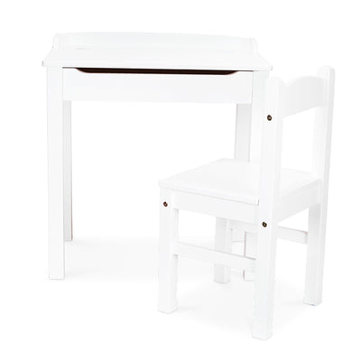 Melissa & Doug Child's Lift-Top Desk & Chair - White