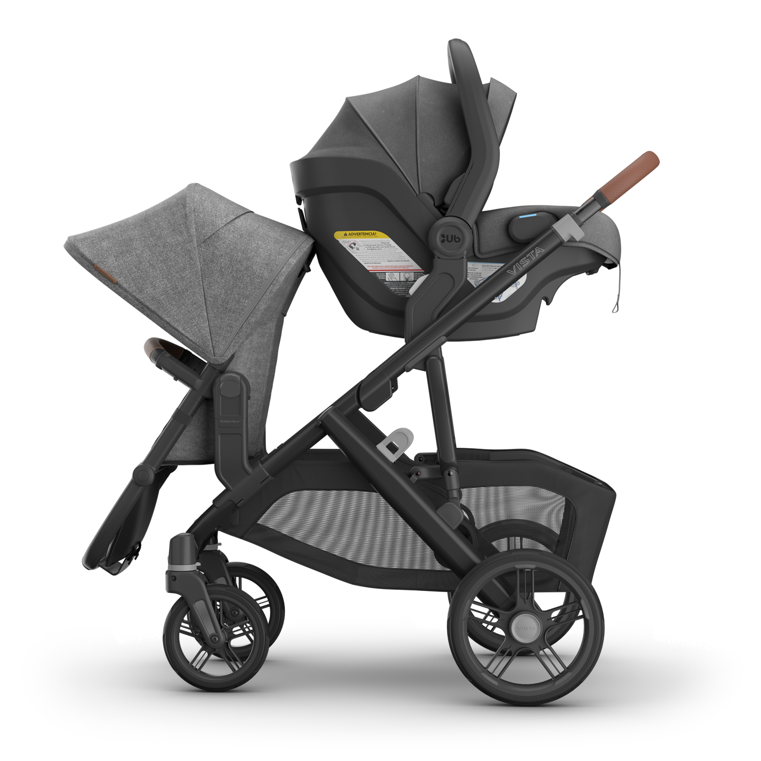 UPPAbaby Vista V3 + Mesa V3 + Upper Adapters + RumbleSeat V3 Bundle in Greyson