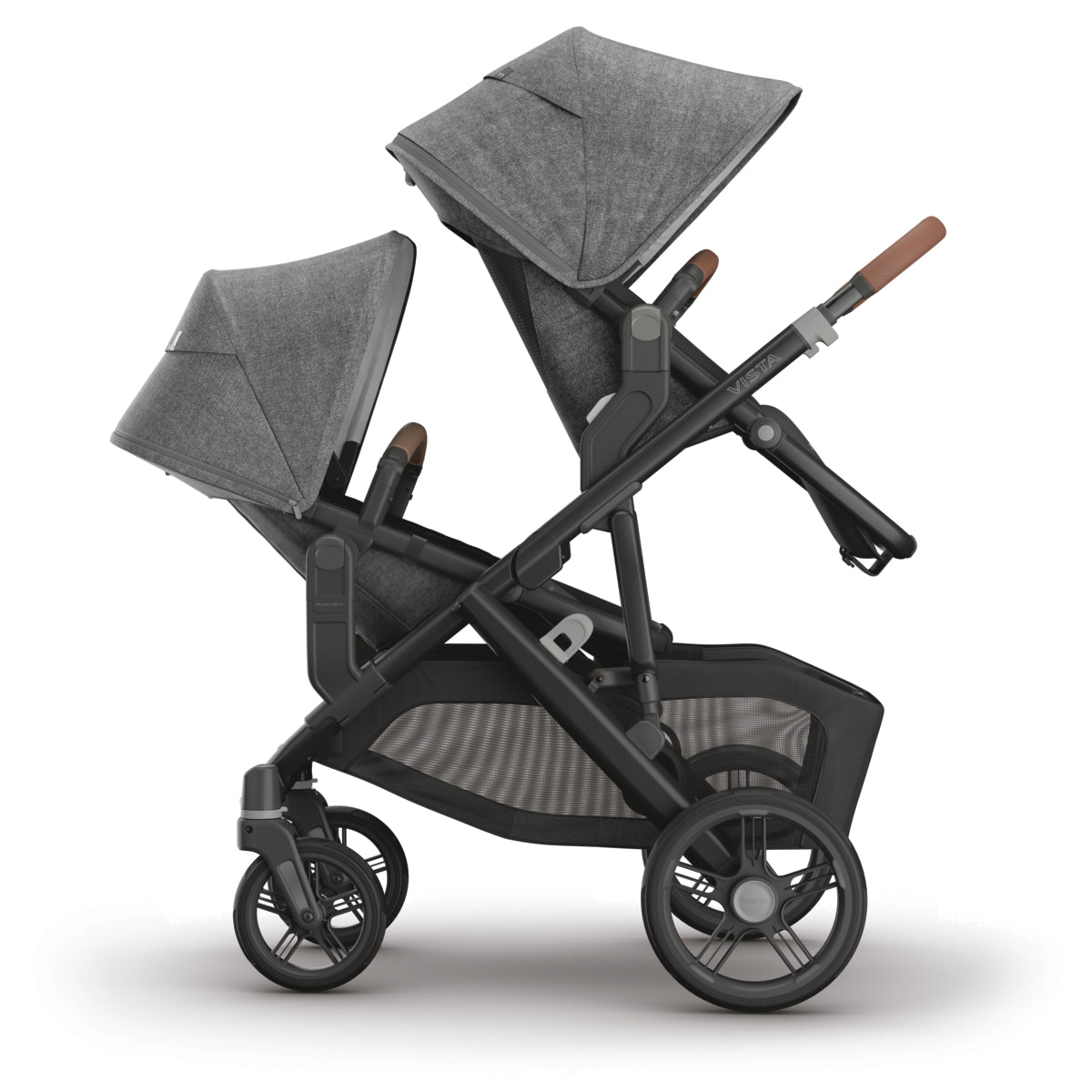 UPPAbaby VISTA V3 Stroller + Upper Adapters + RumbleSeat V3 in Greyson